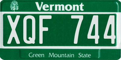 VT license plate XQF744