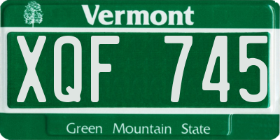VT license plate XQF745