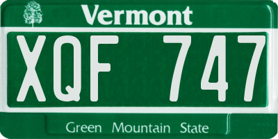 VT license plate XQF747