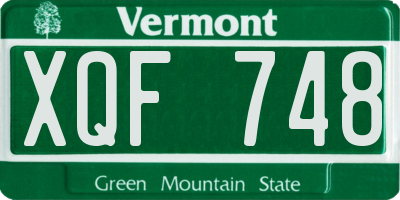 VT license plate XQF748