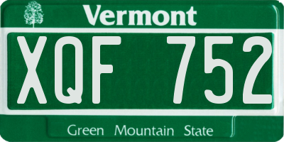 VT license plate XQF752