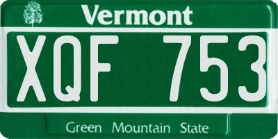 VT license plate XQF753