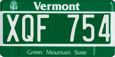 VT license plate XQF754