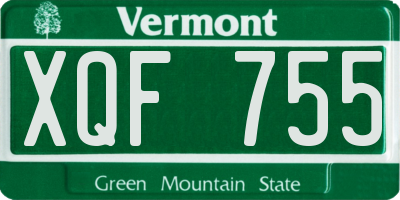VT license plate XQF755