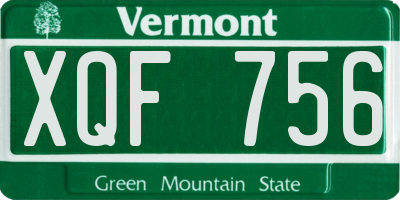 VT license plate XQF756