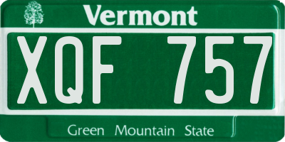 VT license plate XQF757