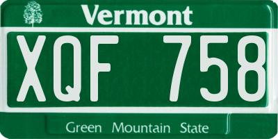 VT license plate XQF758