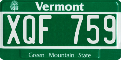 VT license plate XQF759