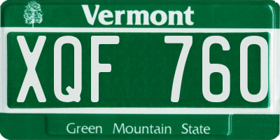VT license plate XQF760