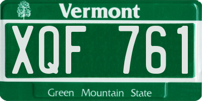 VT license plate XQF761