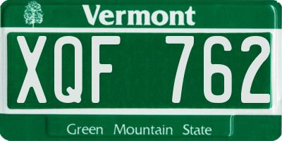 VT license plate XQF762