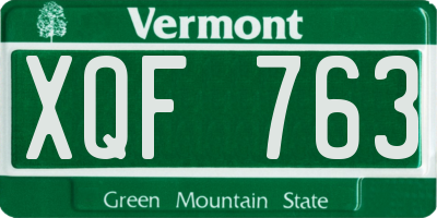 VT license plate XQF763