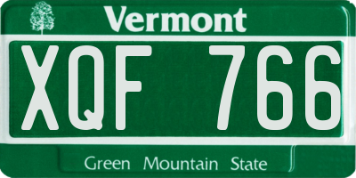 VT license plate XQF766