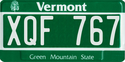 VT license plate XQF767