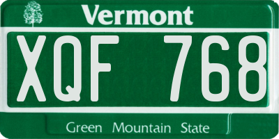 VT license plate XQF768