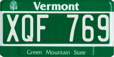 VT license plate XQF769