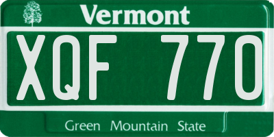 VT license plate XQF770