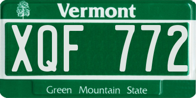 VT license plate XQF772