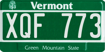 VT license plate XQF773
