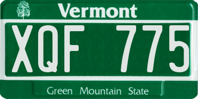 VT license plate XQF775