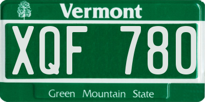 VT license plate XQF780