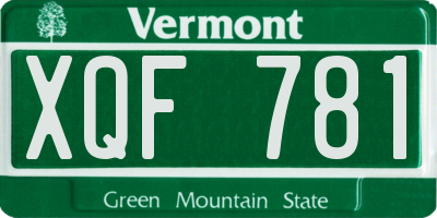 VT license plate XQF781
