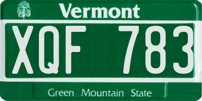 VT license plate XQF783