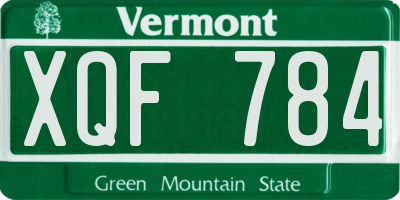 VT license plate XQF784
