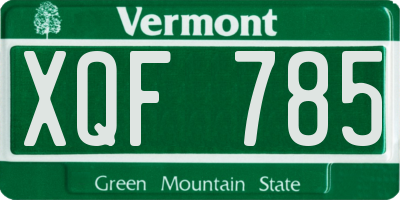 VT license plate XQF785
