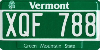 VT license plate XQF788