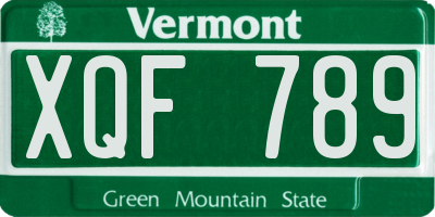 VT license plate XQF789