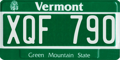 VT license plate XQF790