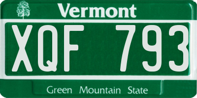 VT license plate XQF793