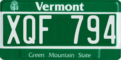 VT license plate XQF794