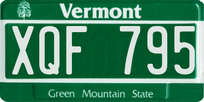 VT license plate XQF795