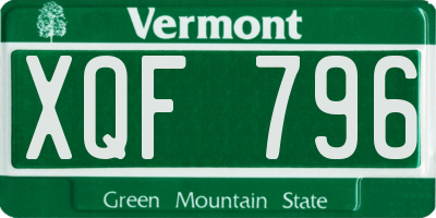 VT license plate XQF796