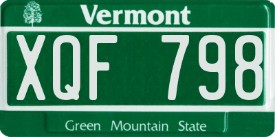 VT license plate XQF798