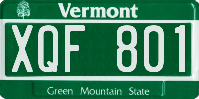 VT license plate XQF801