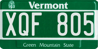 VT license plate XQF805