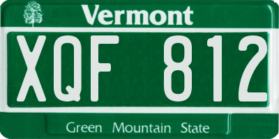 VT license plate XQF812