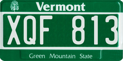 VT license plate XQF813
