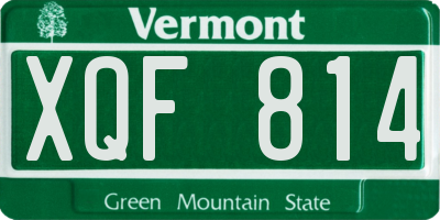 VT license plate XQF814