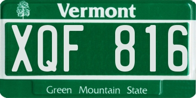VT license plate XQF816