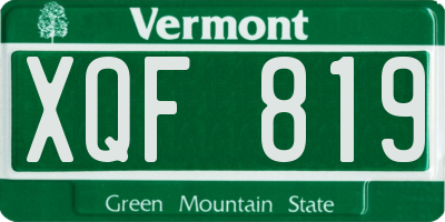 VT license plate XQF819