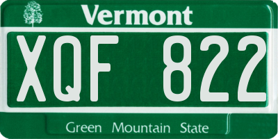 VT license plate XQF822