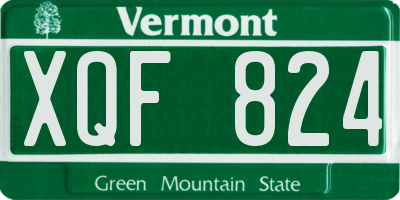 VT license plate XQF824