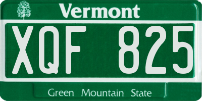 VT license plate XQF825