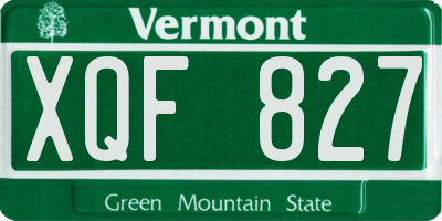 VT license plate XQF827