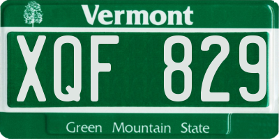 VT license plate XQF829