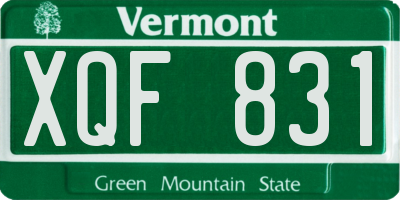 VT license plate XQF831